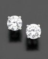 Beautiful round-cut cubic zirconia (1/2 ct. t.w.) is the perfect subtle accent to any outfit. Earrings set in sterling silver and finished in platinum, by CRISLU.
