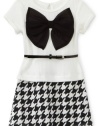 Sweet Heart Rose Girls 2-6X Houndstooth Dress, Ivory/Black, 2