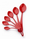 BlissHome Nigella Lawson's Living Kitchen Melamine Measuring Spoons, Red, Set of 6