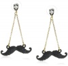 Betsey Johnson Film Noir Mustache Chandelier Earrings
