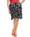 Land a top tier look with INC's printed plus size skirt, featuring pull-on styling.