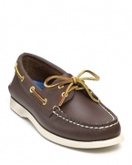 Classic women's boat shoes in stain and water resistant leather. Wear them with khakis for a classic look or make them edgy with cuffed boyfriend jeans. Even better, carry it into Spring with your favorite pair of cutoff shorts. A versatile shoe for any season.