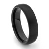 6mm Round Black Cobalt Free Tungsten Carbide COMFORT-FIT Wedding Band Ring for Men and Women (Size 5 to 15)
