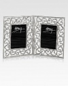 Finding inspiration from the imagery that floats around classic storytelling, this charming double frame is crafted from hand-forged, nickel-plated metal by one of America's premier metalwork artists.From the Heart CollectionNickel-plated metalFits 2 X 3 photos7H X 4WImported