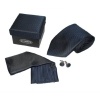 Mens La Cravatta Mens Necktie Set in MATCHING GIFT BOX: 100% Microfiber Neck Tie with Cufflinks & Handkerchief (Size: one size)(Color: Navy)