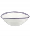 Distinctly ribbed Sophie Conran dinnerware sets your table with the charm of traditional hand-thrown pottery, but the durability of contemporary Portmeirion porcelain. Mix the banded Carnivale cereal bowl with solid mulberry pieces.