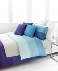 Cool layers of blue evoke the light and colors of a polar landscape in the Vostok comforter set from Lacoste. Featuring soft printed cotton. Reverses to self. (Clearance) Cool layers of blue evoke the light and colors of a polar landscape in the Vostok comforter set from Lacoste. Featuring soft printed cotton. Reverses to self. (Clearance)