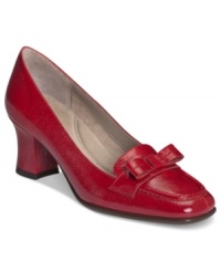 Ladylike comfort. The neat bow on the vamp of Aerosoles' Jacky pumps look great, while the broad heel and cushioned insole makes them feel great too. Ladylike comfort. The neat bow on the vamp of Aerosoles' Jacky pumps look great, while the broad heel and cushioned insole makes them feel great too.