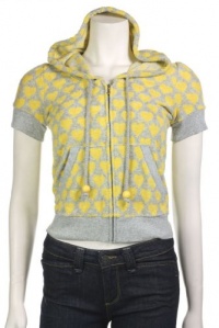 Juicy Couture Women's Hanky Love Terry Short Sleeve Zip Hoodie