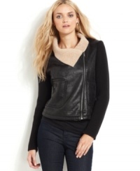 Part jacket, part sweater, this DKNY Jeans look is the perfect lightweight layering piece for fall! Part jacket, part sweater, this DKNY Jeans look is the perfect lightweight layering piece for fall!