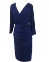 RALPH LAUREN Temple Garden Matte Jersey Sheath Dress-COBALT BLUE-18W