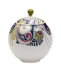 Out of this world, the Cosmic sugar bowl from Denby features stellar durability without skimping on style. Featuring wild paisleys, playful dots and bold blooms on modern white porcelain. Out of this world, the Cosmic sugar bowl from Denby features stellar durability without skimping on style. Featuring wild paisleys, playful dots and bold blooms on modern white porcelain.