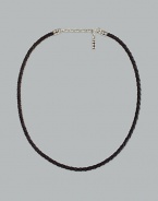 Dot sterling silver on black woven leather. Lobster clasp 18-20 adjustable Made in Bali