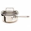 Emeril Stainless Steel with Copper Dishwasher Safe 1-Quart Sauce Pan with Pour Spouts and Lid, Silver