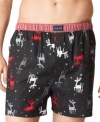 Seasonal style that suits you. These reindeer print boxers from Tommy Hilfiger are the perfect match for your holiday look.