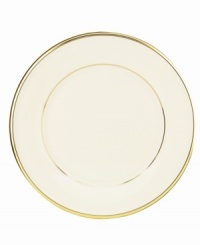 Forever elegant, the Eternal salad plate from Lenox accents the table in timeless ivory china with sumptuous gold banding. Coordinates with Eternal Gold stemware. Forever elegant, the Eternal salad plate from Lenox accents the table in timeless ivory china with sumptuous gold banding. Coordinates with Eternal Gold stemware.