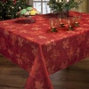 Benson Mills Poinsetta Scroll Printed Fabric Tablecloth, 60-Inch-By-104 Inch