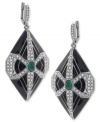 Show your support in style. Carolee's 40th Anniversary Limited-Edition drop earrings, crafted from silver-tone mixed metal, feature sparkling glass accents. Approximate drop: 2-3/8 inches.