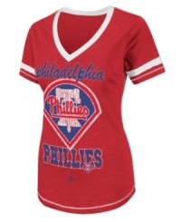 Team player. Demonstrate your dedication in this sporty Philadelphia Phililes t-shirt from Majestic. Team player. Demonstrate your dedication in this sporty Philadelphia Phililes t-shirt from Majestic.