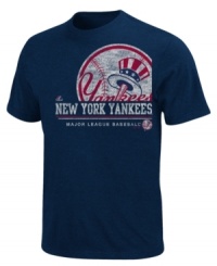 Loud and proud. Get the crowd going and cheer on your New York Yankees in this MLB graphic t-shirt from Majestic. Loud and proud. Get the crowd going and cheer on your New York Yankees in this MLB graphic t-shirt from Majestic.
