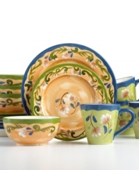Escape to Italy with the rustic charm of Tuscan Floral dinnerware. Service for four is made for every day, with old-world country florals and an earthy palette in dishwasher-safe dolomite from Pfaltzgraff. Escape to Italy with the rustic charm of Tuscan Floral dinnerware. Service for four is made for every day, with old-world country florals and an earthy palette in dishwasher-safe dolomite from Pfaltzgraff.