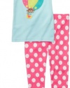 Carter's Girls 2T-4T Balloon Pajama Set (2T, Light Blue/Pink)