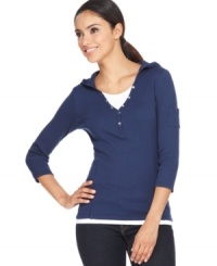 Made from 100% soft cotton, this Style&co. Sport top offers a smart layered look in one great top. At a low price, you can snag more than one! (Clearance) Made from 100% soft cotton, this Style&co. Sport top offers a smart layered look in one great top. At a low price, you can snag more than one! (Clearance)