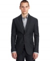 The classic look of herringbone comes to this two-button blazer by Kenneth Cole Reaction.
