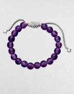 From the Spiritual Bead Collection. A simple strand of richly hued, 8mm amethyst beads on a sterling silver chain with an oval cable slide clasp.AmethystSterling silverDiameter, about 2Adjustable slide claspImported