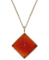 A pyramid with panache. Studio Silver's necklace, crafted from 18k gold over sterling silver, features a carnelian (11-1/2 ct. t.w.) pendant for a look that's truly fashion-forward. Approximate length: 18 inches. Approximate drop: 1 inch.