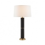 The black faux crocodile post atop a warm brass base on this Ralph Lauren table lamp casts an elegant light in any room.