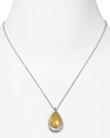Make a sparkly statement with this canary-yellow pendant from Lora Paolo. Wear it to enliven a basic neckline or slip it over something silky to fancy-up your favorite frock.
