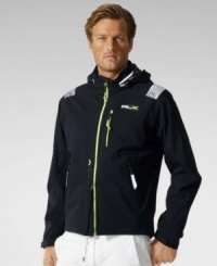 The epitome of modern versatility, the Regatta jacket is crafted from sleek microfiber with water-resistant properties and a detachable hood for function and style. The epitome of modern versatility, the Regatta jacket is crafted from sleek microfiber with water-resistant properties and a detachable hood for function and style.