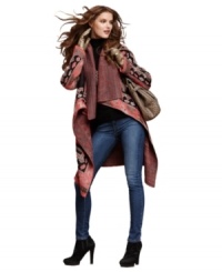 An allover global-inspired pattern and oversized collar makes this RACHEL Rachel Roy sweater a hot pick for a boho-chic layered look! An allover global-inspired pattern and oversized collar makes this RACHEL Rachel Roy sweater a hot pick for a boho-chic layered look!