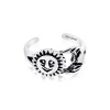 Sterling Silver Toe Ring Sun & Moon, One Size Fits All