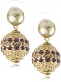Carolee Plum Pudding Gold-Tone Pave Drop Earrings Carolee Plum Pudding Gold-Tone Pave Drop Earrings