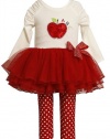 Bonnie Baby-Girls Infant Apple Applique Tutu Legging Set