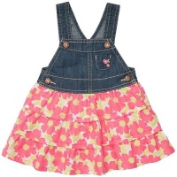 OshKosh B'Gosh 3 Tiered Denim Jumper - Pink Flower OshKosh B'Gosh 3 Tiered Denim Jumper - Pink Flower