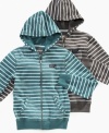 Warm up his style in one of these hoodies from Epic Threads, with mini stripes for streamlined style.