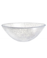 Speckled with frosty white, the Tellus crystal bowl makes a striking centerpiece for the dining room or coffee table. Its minimalist shape is perfect for holding whole fruit or mixed greens but looks simply stunning all on its own. Speckled with frosty white, the Tellus crystal bowl makes a striking centerpiece for the dining room or coffee table. Its minimalist shape is perfect for holding whole fruit or mixed greens but looks simply stunning all on its own.