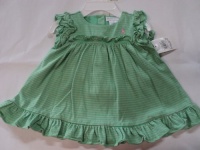 Polo Ralph Lauren Layette Ruffle Sleeve Striped Dress Baby Girl 3 Months Green Polo Ralph Lauren Layette Ruffle Sleeve Striped Dress Baby Girl 3 Months Green