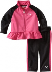 Puma - Kids Baby-Girls Infant Colorblock Tricot Set, Beetroot, 18 Months