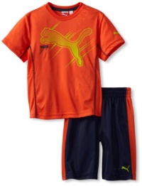 Puma - Kids Boys 2-7 Little Swift Cat Short Set, Orange, 6 Puma - Kids Boys 2-7 Little Swift Cat Short Set, Orange, 6