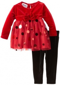 Blueberi Boulevard Baby Girls Infant Flock Velvet Hologram Dress, Red, 24 Months Blueberi Boulevard Baby Girls Infant Flock Velvet Hologram Dress, Red, 24 Months