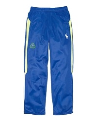 The Active Track Pant is rendered in cozy fleece and accented with neon details for a sporty look. The Active Track Pant is rendered in cozy fleece and accented with neon details for a sporty look.