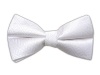 100% Silk Woven White Solid Herringbone Self-Tie Bow Tie