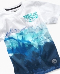 Mountain man. Add a little rugged flare to his casual-wear with this t-shirt from Timberland. Mountain man. Add a little rugged flare to his casual-wear with this t-shirt from Timberland.