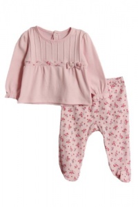 ABSORBA Baby-girls Newborn Winter Bouquet Two Piece Footed Pant Set ABSORBA Baby-girls Newborn Winter Bouquet Two Piece Footed Pant Set