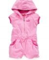 Keep it moving. She'll be all set for a day full of on-the-go fun in this darling hooded romper from Puma.