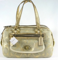 AUTHENTIC COACH BONNIE LINEN LUREX METALLIC GOLD SATCHEL AUTHENTIC COACH BONNIE LINEN LUREX METALLIC GOLD SATCHEL